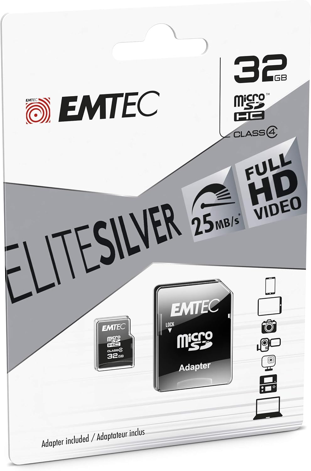 Emtec Mini Super Jumbo Scheda Memoria microSD da 32GB, Multicolore