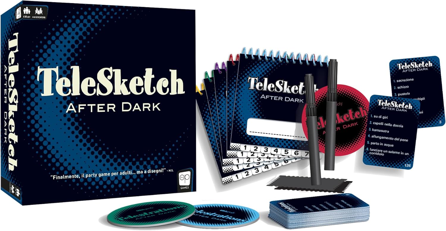 Asmodee: Telesketch After Dark, Gioco da Tavolo per Adulti, Età 18+, 4-8 Giocatori, Edizione in Italiano