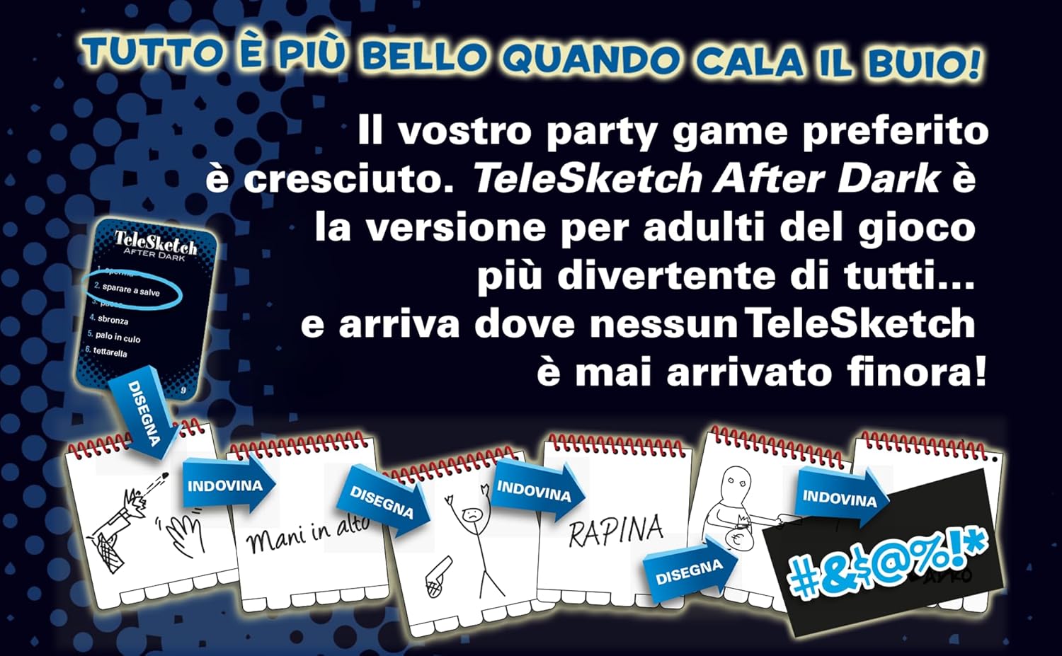 Asmodee: Telesketch After Dark, Gioco da Tavolo per Adulti, Età 18+, 4-8 Giocatori, Edizione in Italiano