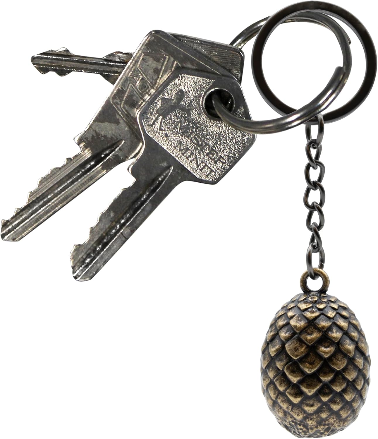ABYSTYLE - House OF THE DRAGON Portachiavi 3D Uovo di drago, argento, Dimensions : H. 3,5 cm x L. 2,7 cm