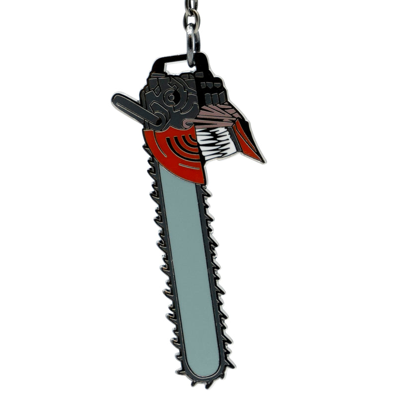 ABYSTYLE - Chainsaw Man Schlüsselanhänger Chainsaw Man Kopf, Grau Rot Schwarz Weiß, Dimensions : H. 6 cm x L. 2.5 cm