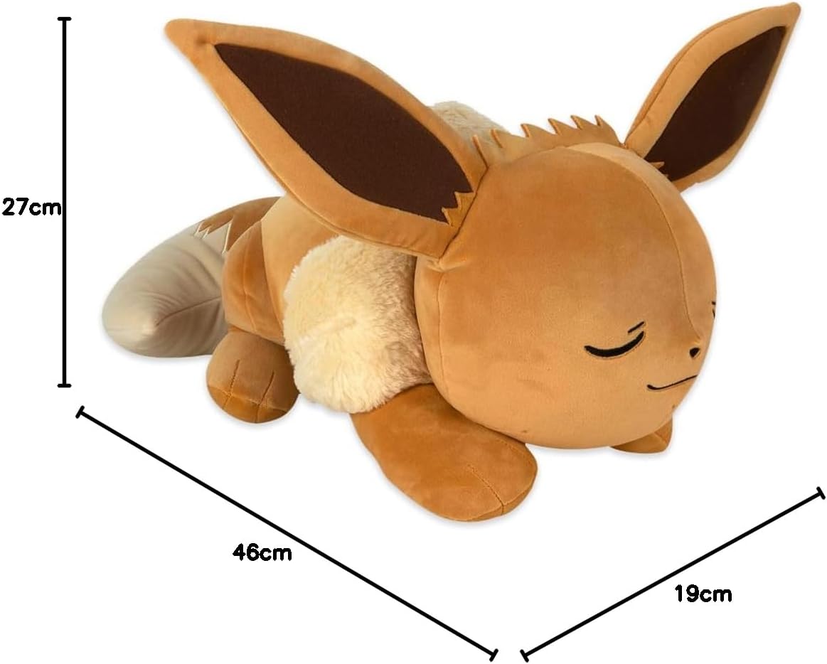 Bandai Pokémon Peluche Evoli (Eevee) 40 cm – Peluche morbido che dorme – JW0222
