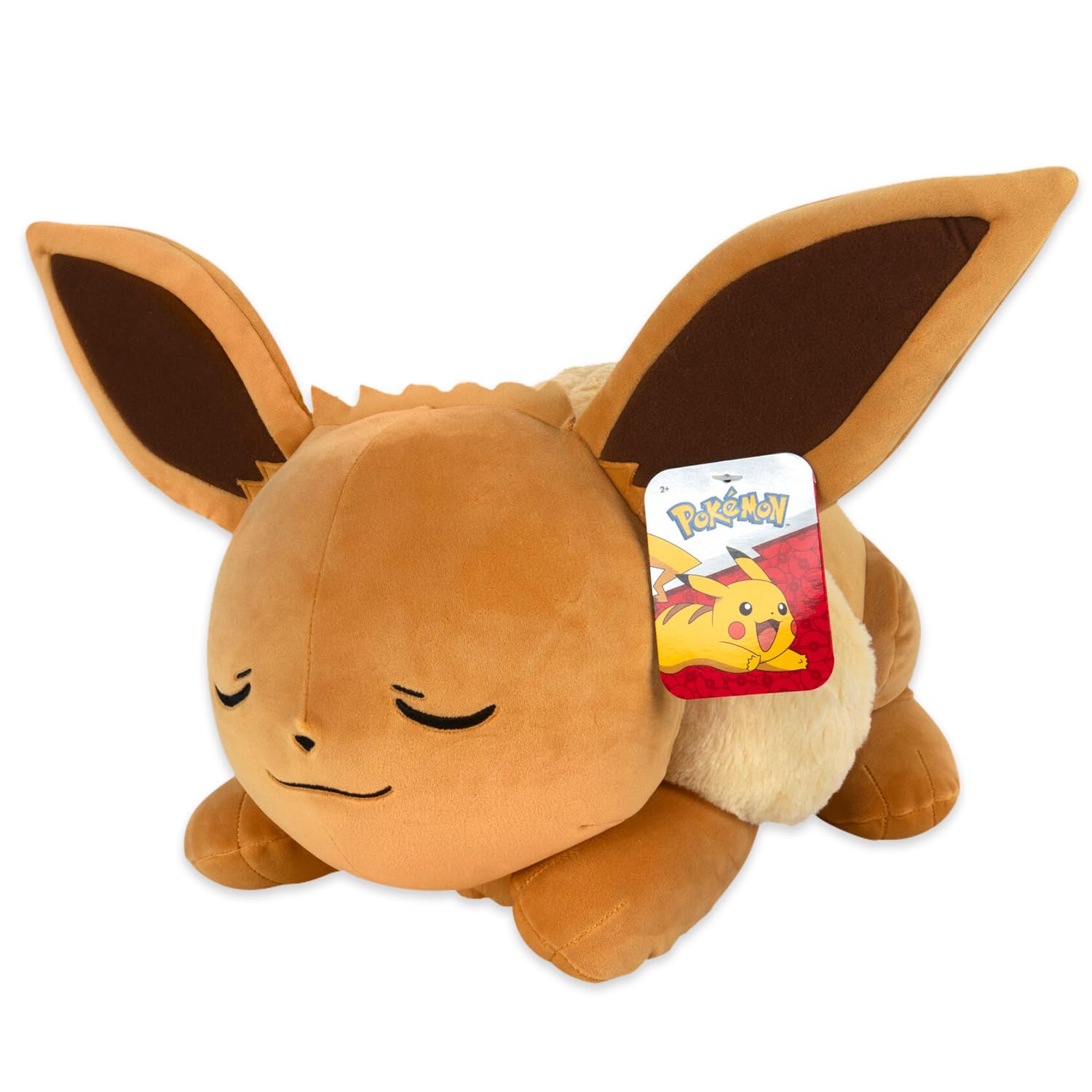 Bandai Pokémon Peluche Evoli (Eevee) 40 cm – Peluche morbido che dorme – JW0222