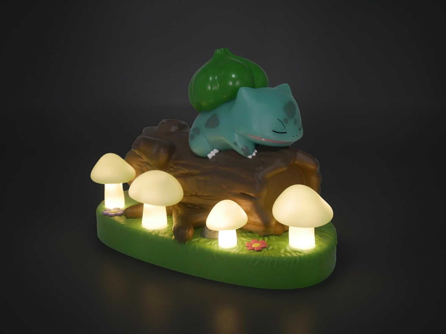 TEKNOFUN – Offizielle Pokemon-Lizenz – POKEMON Lichtszene BISASAM Lichtfigur – USB-C – für Kinder zum Sammeln – 811417, Grün - Braun-weiß
