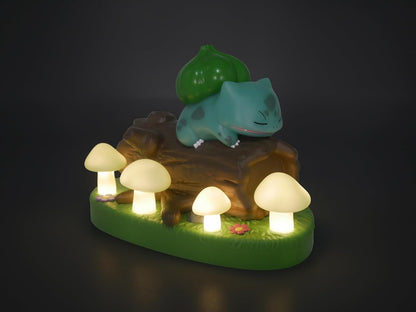 TEKNOFUN – Offizielle Pokemon-Lizenz – POKEMON Lichtszene BISASAM Lichtfigur – USB-C – für Kinder zum Sammeln – 811417, Grün - Braun-weiß
