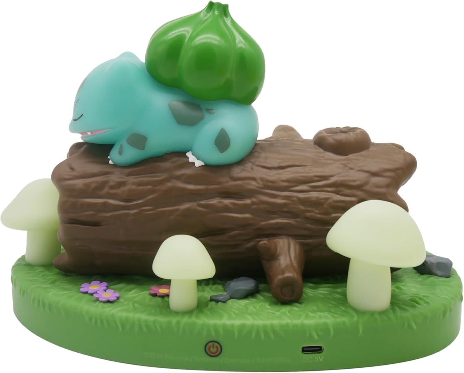 TEKNOFUN – Offizielle Pokemon-Lizenz – POKEMON Lichtszene BISASAM Lichtfigur – USB-C – für Kinder zum Sammeln – 811417, Grün - Braun-weiß