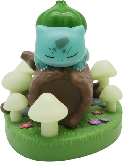 TEKNOFUN – Offizielle Pokemon-Lizenz – POKEMON Lichtszene BISASAM Lichtfigur – USB-C – für Kinder zum Sammeln – 811417, Grün - Braun-weiß