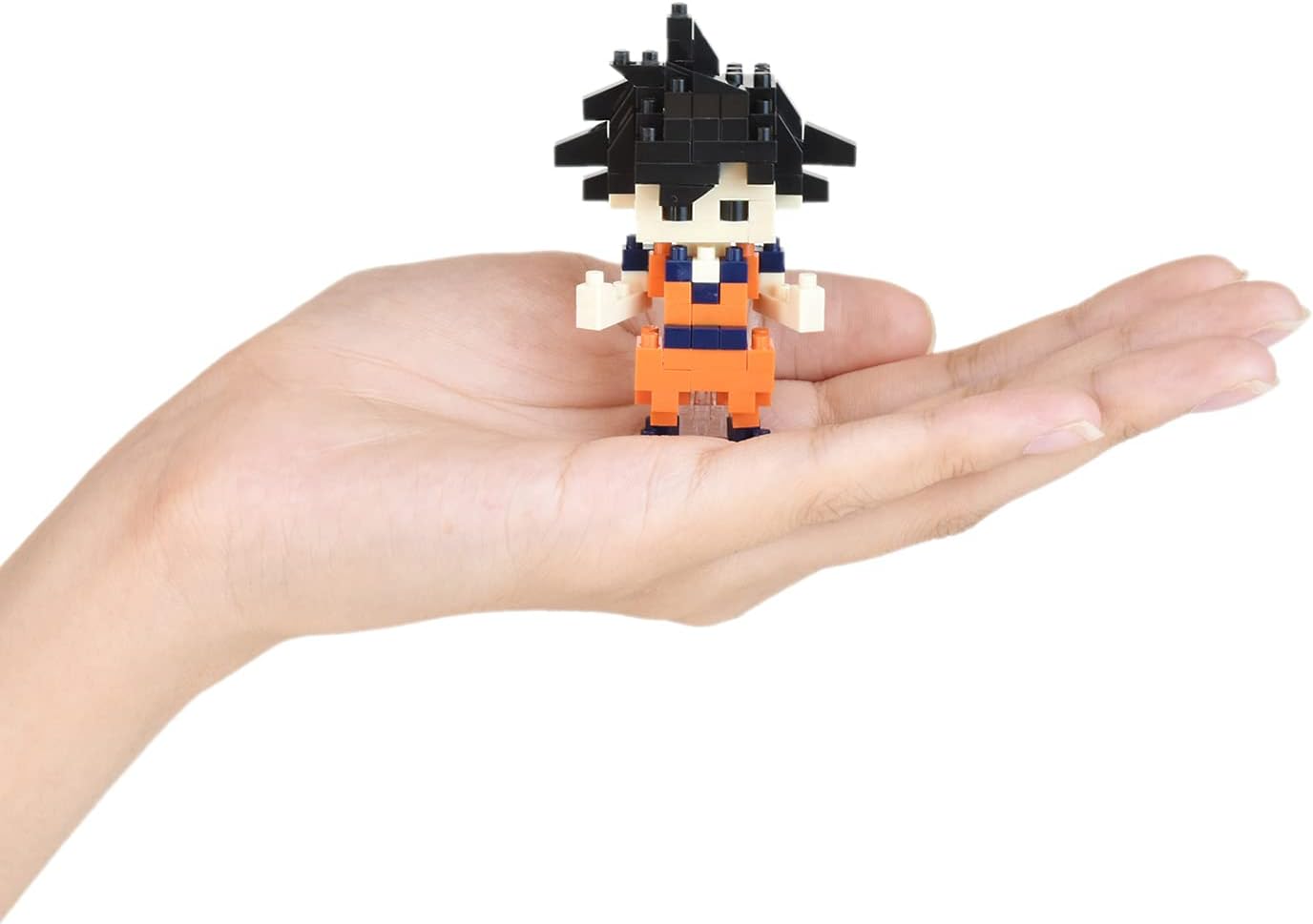 NANOBLOCKS Bandai - Nanoblock - Son Goku - Dragon Ball Z - Mini-Bausteinfigur - Konstruktionsspiel - Bausatz für Manga-Pixel-Figur - NBDB001