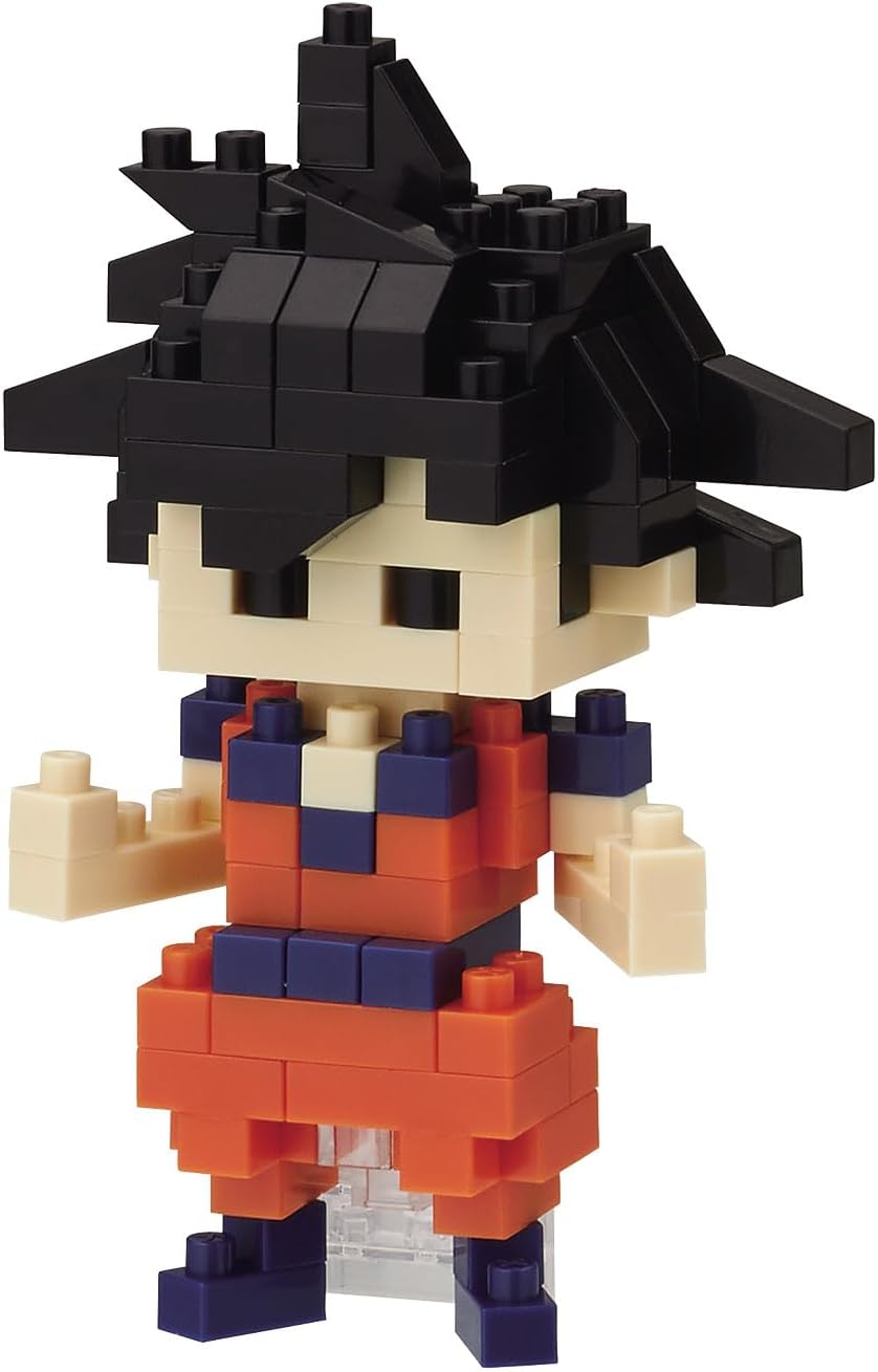 NANOBLOCKS Bandai - Nanoblock - Son Goku - Dragon Ball Z - Mini-Bausteinfigur - Konstruktionsspiel - Bausatz für Manga-Pixel-Figur - NBDB001
