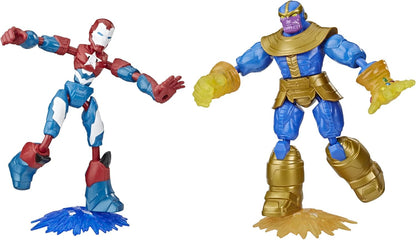 Avengers - Iron Patriot contro Thanos Bend and Flex Dualpack (2 Action figure flessibili 15 cm)
