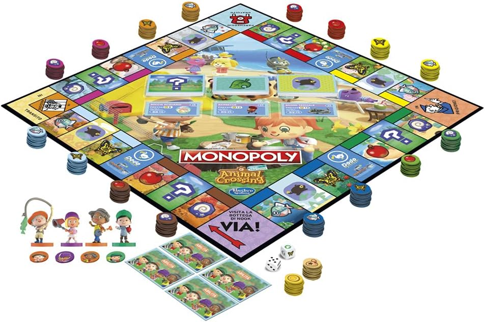 Hasbro Monopoly Edition Animal Crossing New Horizons, lustiges Brettspiel für Kinder ab 8 Jahren, 2 bis 4 Spieler, Mehrfarbig.