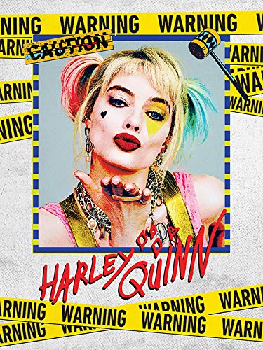 dc comics Birds of Prey-Tela Stampata 30 x 40 cm (Harley Quinn Warning), Multicolore, 30 x 40 x 3,8 cm