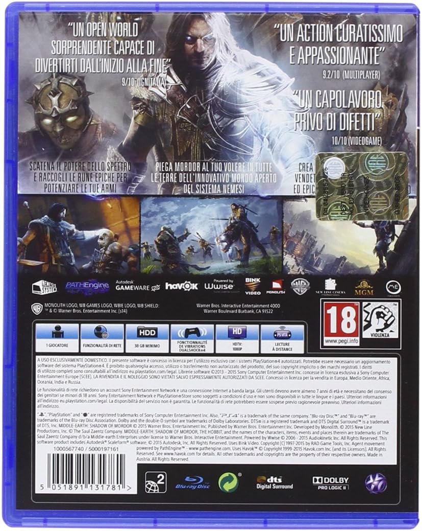 La Terra Di Mezzo: L'Ombra di Mordor - Game Of The Year Edition