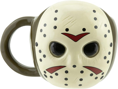 Paladone Tazza Venerdì 13 A Forma di Maschera di Jason Voorhees, Decorazione Halloween, 500ml