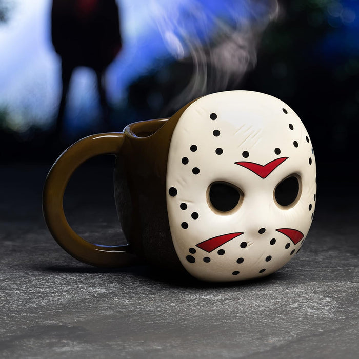 Paladone Tazza Venerdì 13 A Forma di Maschera di Jason Voorhees, Decorazione Halloween, 500ml