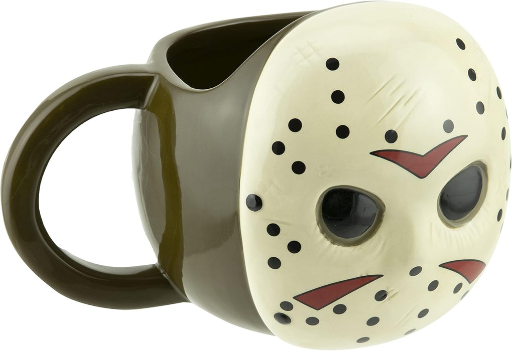 Paladone Tazza Venerdì 13 A Forma di Maschera di Jason Voorhees, Decorazione Halloween, 500ml
