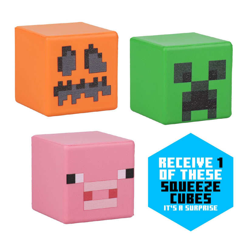 Minecraft Stressblöcke - Offiziell lizenziert, zufällig ausgewählter Blindbag-Artikel - Spaßiger Stressabbau, Gaming-Schreibtisch-Zusatz & Fidget-Würfel für Gamer