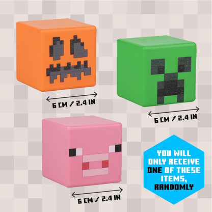Minecraft Stressblöcke - Offiziell lizenziert, zufällig ausgewählter Blindbag-Artikel - Spaßiger Stressabbau, Gaming-Schreibtisch-Zusatz & Fidget-Würfel für Gamer