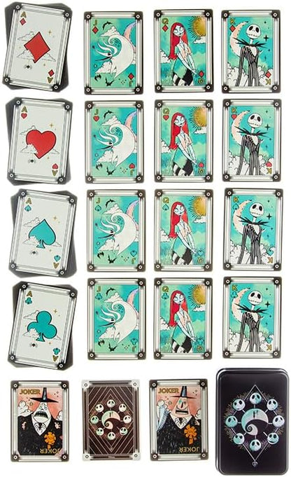 Paladone Nightmare Before Christmas, carte da gioco in scatola di latta da collezione, prodotto con licenza ufficiale, mazzo standard di 52 carte con illustrazioni di personaggi, regalo per i fan di