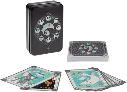 Paladone Nightmare Before Christmas, carte da gioco in scatola di latta da collezione, prodotto con licenza ufficiale, mazzo standard di 52 carte con illustrazioni di personaggi, regalo per i fan di
