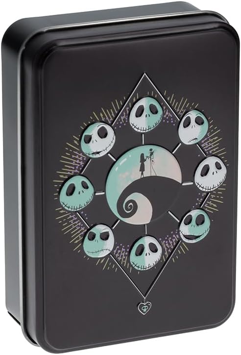 Paladone Nightmare Before Christmas, carte da gioco in scatola di latta da collezione, prodotto con licenza ufficiale, mazzo standard di 52 carte con illustrazioni di personaggi, regalo per i fan di
