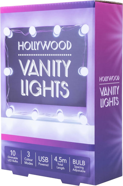 String Lights Hollywood Vanity