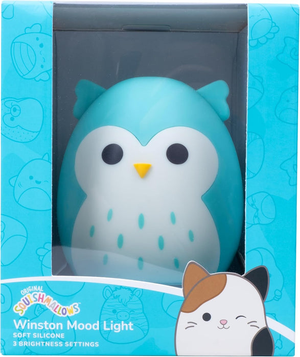 Fizz Creations Squishmallows Mood Light - Winston The Owl. USB o a batteria, luce notturna, design in morbido silicone, cuscinetto sensibile al tocco.