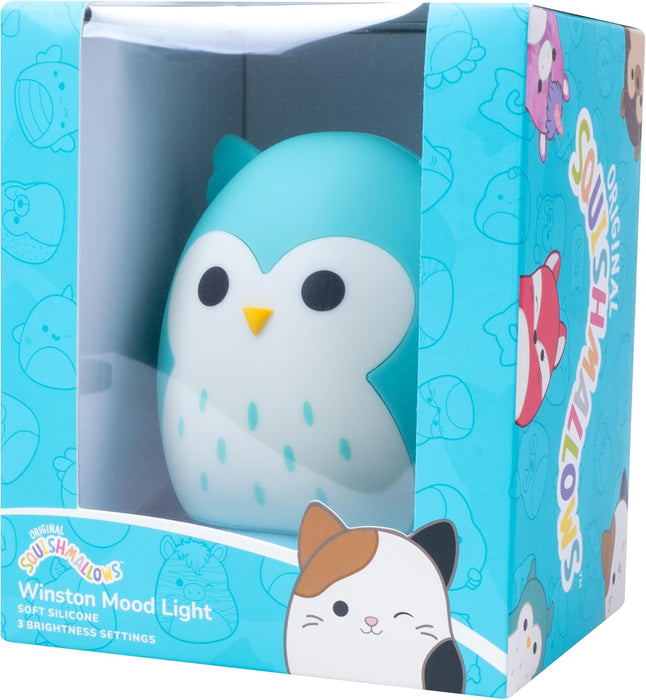 Fizz Creations Squishmallows Mood Light - Winston The Owl. USB o a batteria, luce notturna, design in morbido silicone, cuscinetto sensibile al tocco.