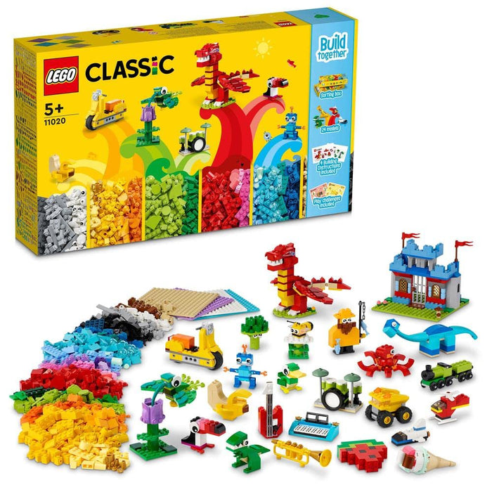 Set da costruzione LEGO Classic 11020, scatola di mattoni per creare un castello, un treno, ecc.