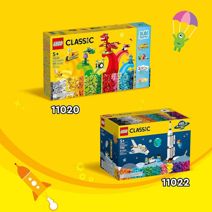 Set da costruzione LEGO Classic 11020, scatola di mattoni per creare un castello, un treno, ecc.