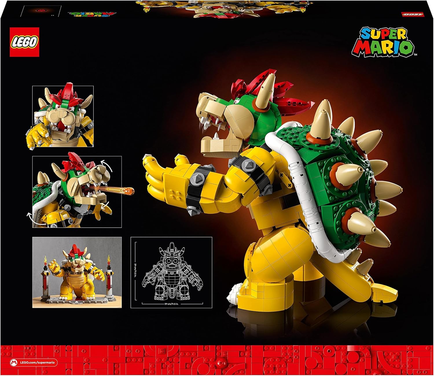 LEGO Super Mario Der mächtige Bowser, 3D-Modell-Bausatz, großes Set mit beweglicher Figur zum Sammeln, inkl. Duellplattform, Geschenkidee für Fans zum Austellen als Zimmer-Deko 71411