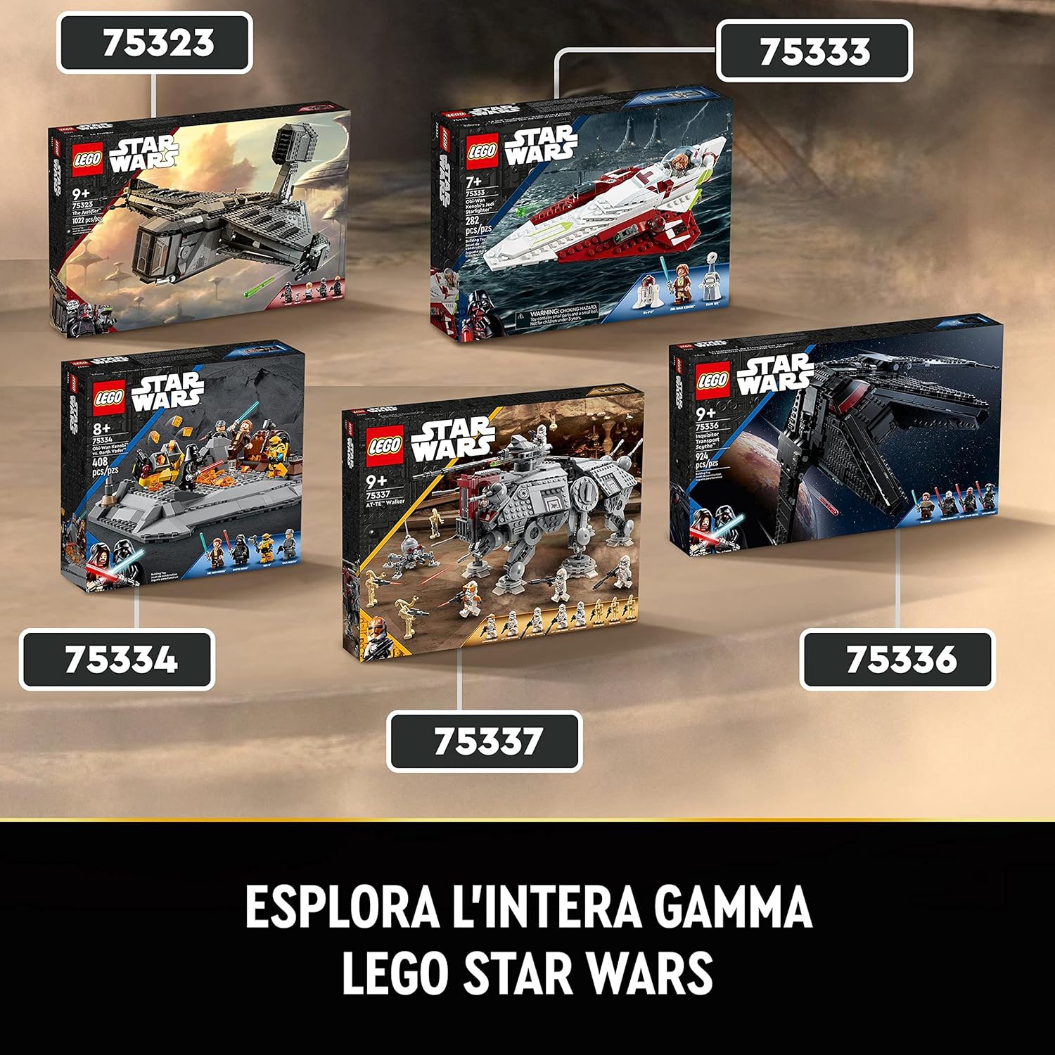 LEGO 75323 Star Wars Die Justifier, baubares Raumschiff-Spielzeug für Jungen und Mädchen, Sternenschiff mit Cad Bane-Minifigur und Droide Todo 360, Geschenk Kinder und Fans von The Bad Batch Einfach
