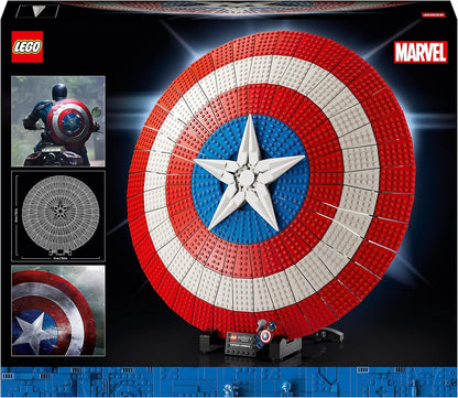 LEGO 76262 Marvel Captain Americas Schild Set, Avengers-Modellbausatz für Erwachsene mit Minifigur, Namensschild und Thors Hammer, sammelbare Infinity-Saga-Geschenkidee für Männer, Frauen, Ihn, Sie Single