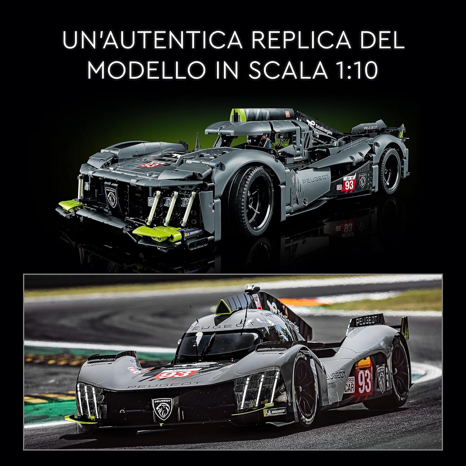 LEGO 42156 Technic Peugeot 9X8 24H Le Mans Hybrid Hypercar, legendärer Rennwagen, Modellauto-Bausatz für Erwachsene, Maßstab 1:10, Motorsport-Auto Sammlerstück für Fortgeschrittene
