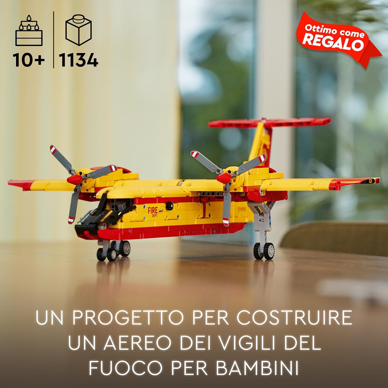 LEGO 42152 Technic Löschflugzeug Feuerwehr-Flugzeug-Spielzeug als Geschenk-Idee für Kinder ab 10 Jahre, Konstruktionsspielzeug und Kinderzimmer-Deko