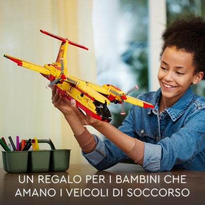 LEGO 42152 Technic Löschflugzeug Feuerwehr-Flugzeug-Spielzeug als Geschenk-Idee für Kinder ab 10 Jahre, Konstruktionsspielzeug und Kinderzimmer-Deko