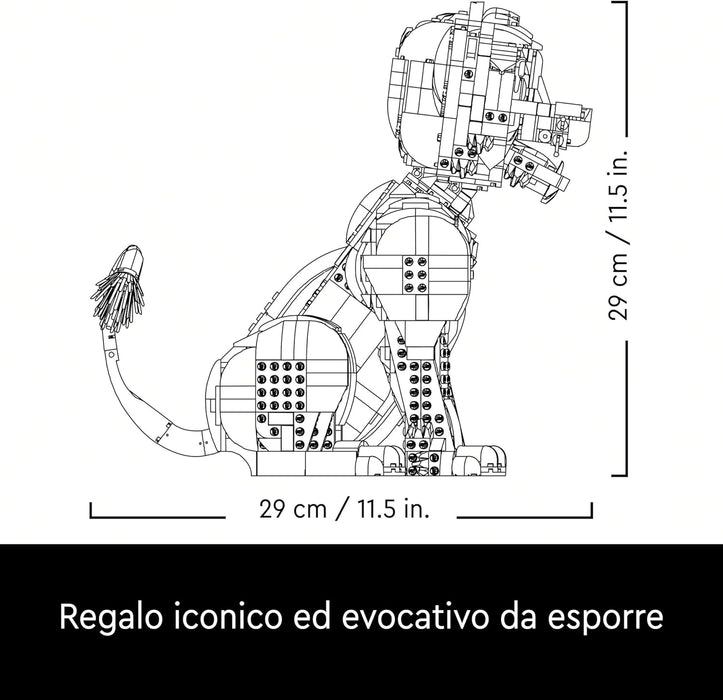 LEGO Disney Young Simba the Lion King, Collectible Animal Figure Building Set, Model Kit for Adults to Build, Home or Office Decor, Nostalgic Gift Idea for Women, Men, Her, Him and Fans 43247