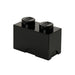 LEGO Aufbewahrungsstein, 2 Noppen, Stapelbare Aufbewahrungsbox, 2,6 l, schwarz