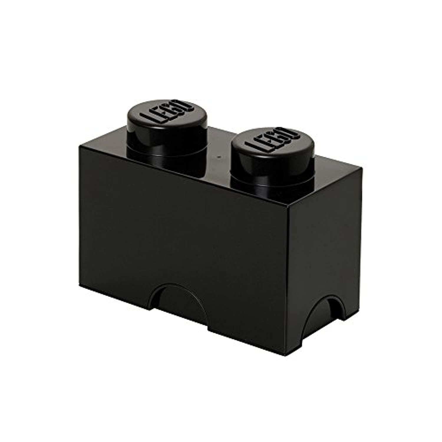 LEGO Aufbewahrungsstein, 2 Noppen, Stapelbare Aufbewahrungsbox, 2,6 l, schwarz