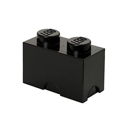 LEGO Aufbewahrungsstein, 2 Noppen, Stapelbare Aufbewahrungsbox, 2,6 l, schwarz