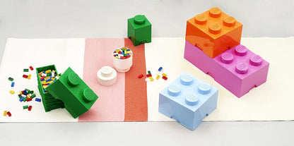 LEGO Aufbewahrungsstein, 2 Noppen, Stapelbare Aufbewahrungsbox, 2,6 l, schwarz