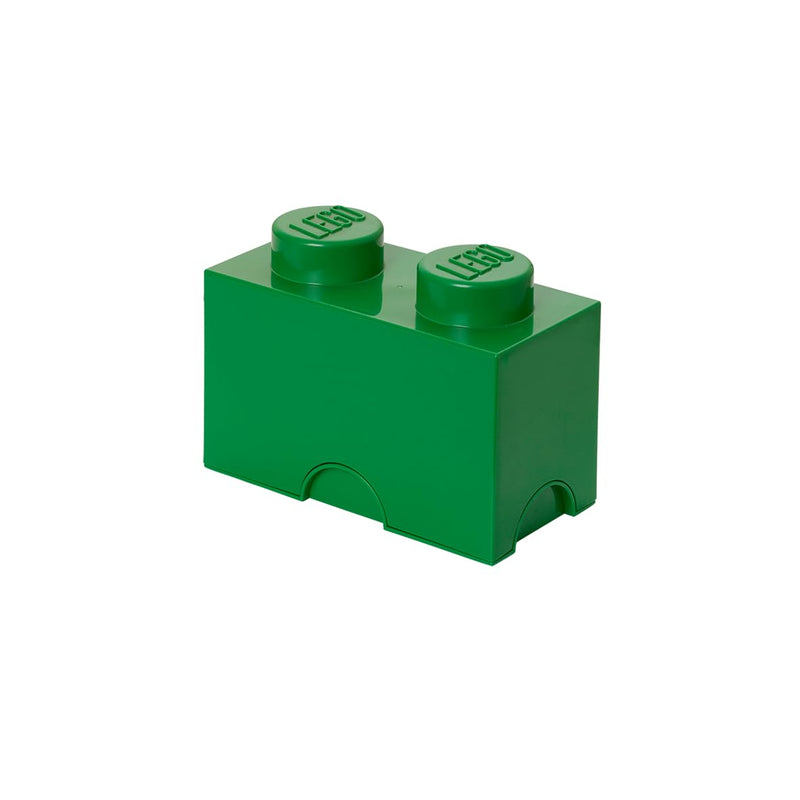 LEGO Aufbewahrungsstein, 2 Noppen, Stapelbare Aufbewahrungsbox, 2,6 l, grün