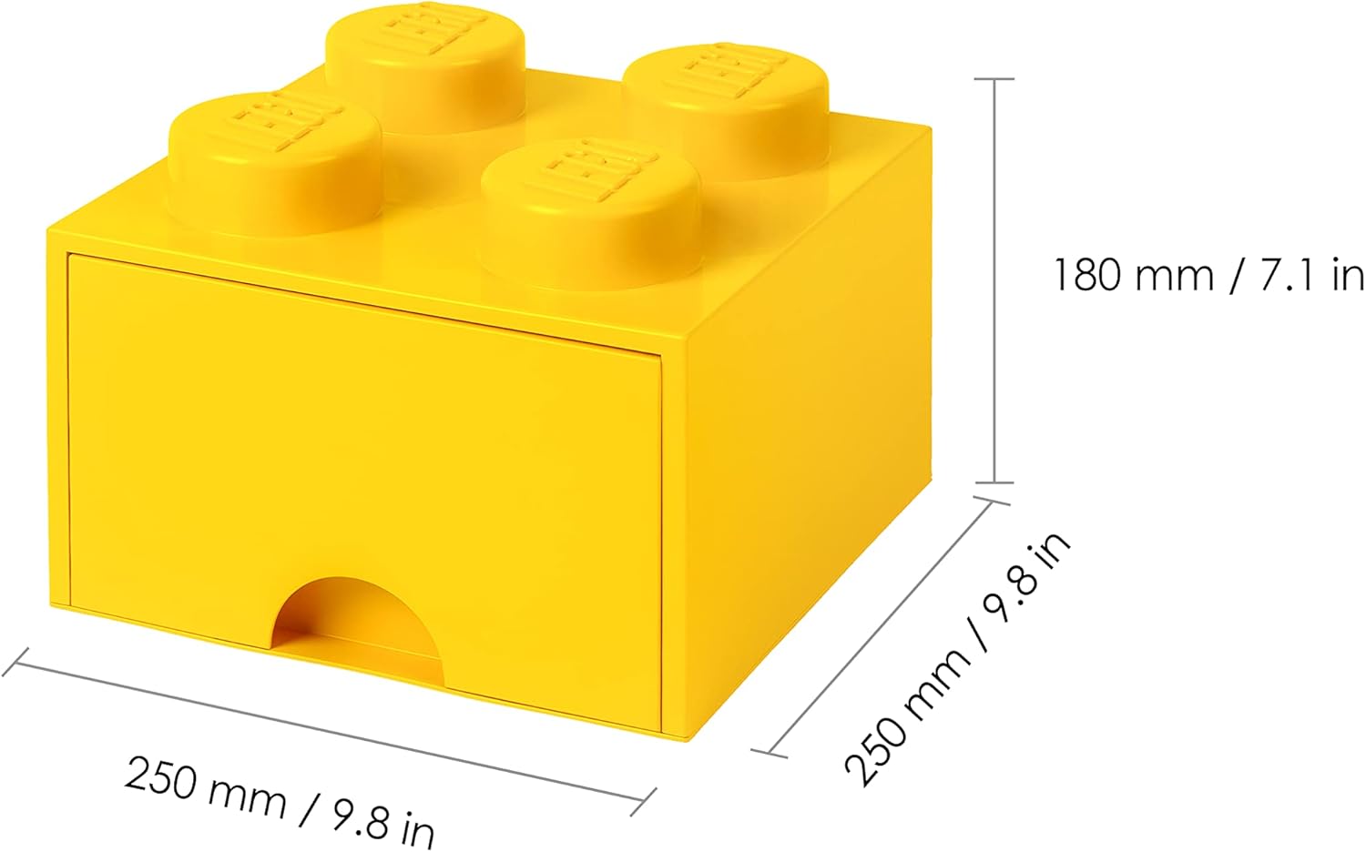 Contenitore Lego Brick 4 Cassetto Giallo
