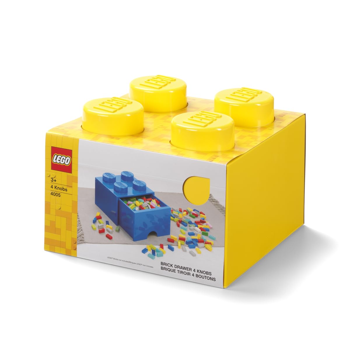 Contenitore Lego Brick 4 Cassetto Giallo