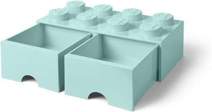 Contenitore Lego Brick 8 Cassetto Azzurro