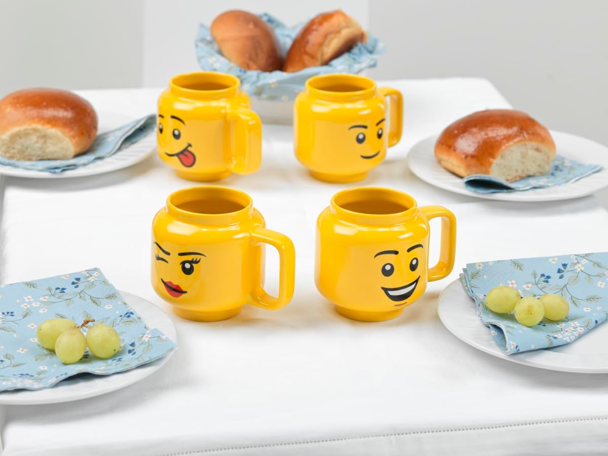 Room Copenhagen R.C. Lego 41460803 - Tazza Grande in Ceramica, Motivo: Ragazza Che strizza l'occhio