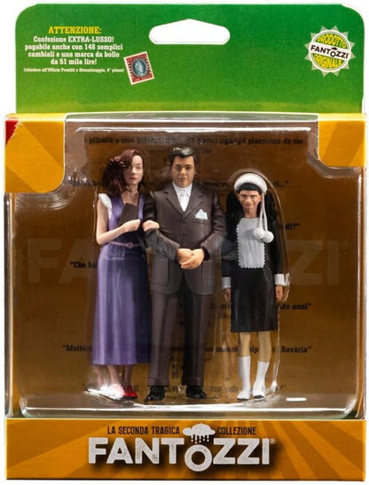 FANTOZZI - famiglia Ragionier Ugo Fantozzi Pina e Mariangela - Scena Film - Statua Figura da Collezione in PVC - altezza 10cm