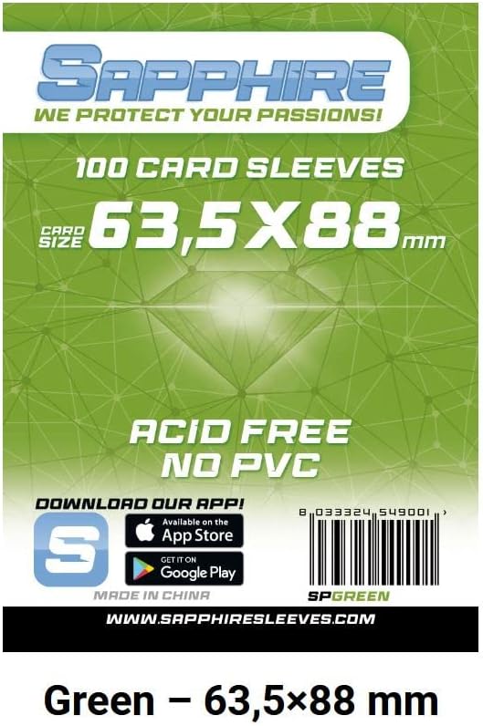 Red Glove Sapphire Card Sleeves Green 63.5x88 mm - 100 pcs