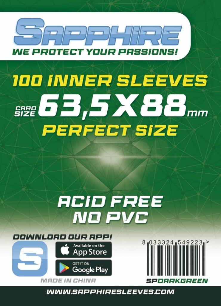 Red Glove - 100 Sapphire Sleeves Dark Green 63,5 x 88 Perfect Fit SPDARKGREEN