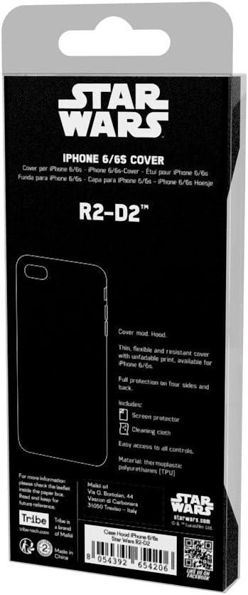 Star Wars Custodia iPhone 6/6s in TPU I Cover Cellulare I Protezione 4 Lati e Posteriore - R2D2, Tribe CAI10707
